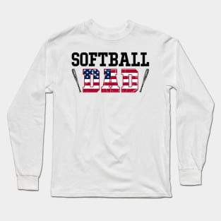 Softball Player Dad Lover Gift For Men Father day Long Sleeve T-Shirt